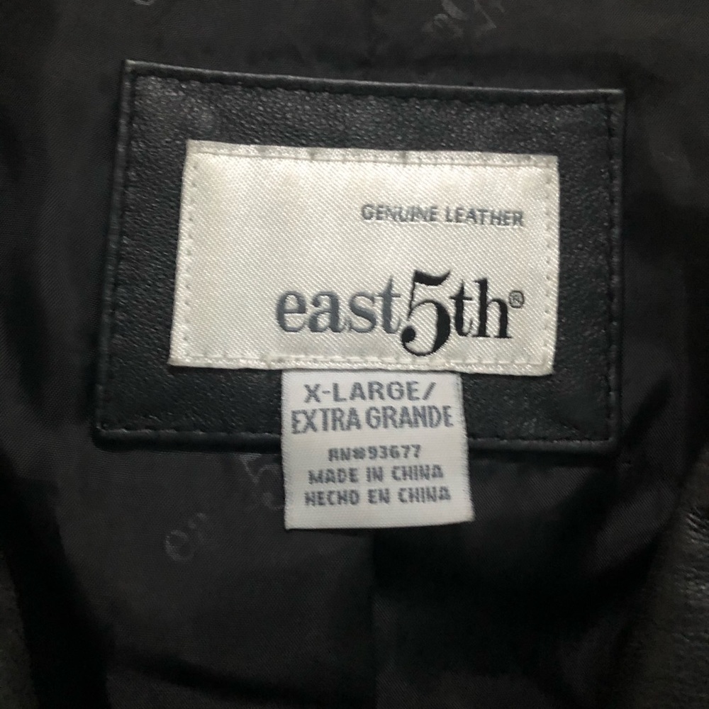 East 5th Women’s Black Leather Jacket size XL - Picture 4 of 8